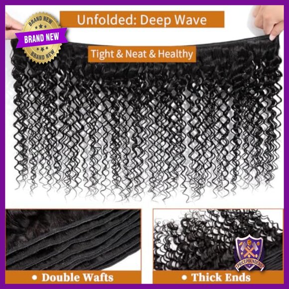 Deep Wave Human Hair Extensions 14-18 Inch 100% Unprocessed Brazilian Virgin main image 4